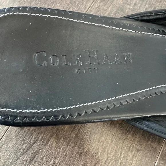 Cole Haan‎ City Women's Leather Mule Coquette Bow Girly Feminine Black 8.5 - Picture 3 of 9